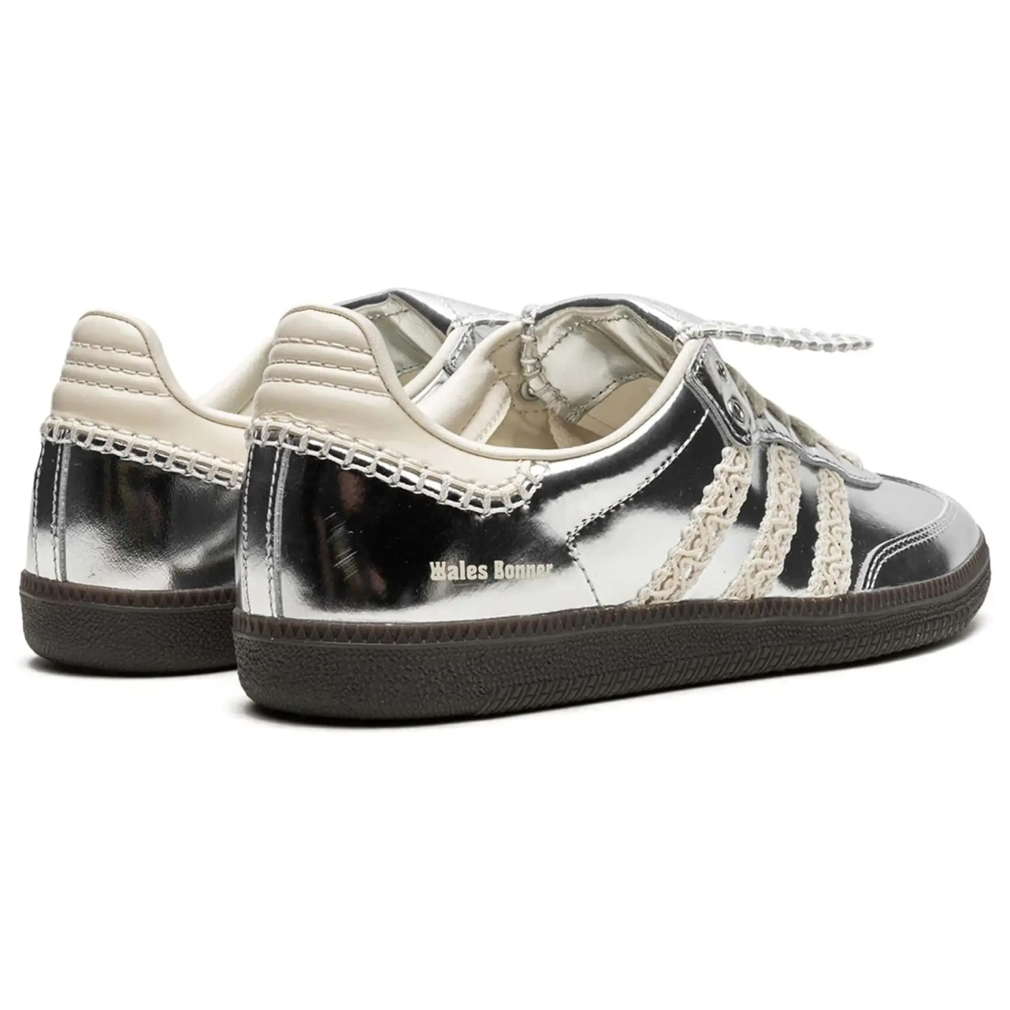 Metallic silver adidas store