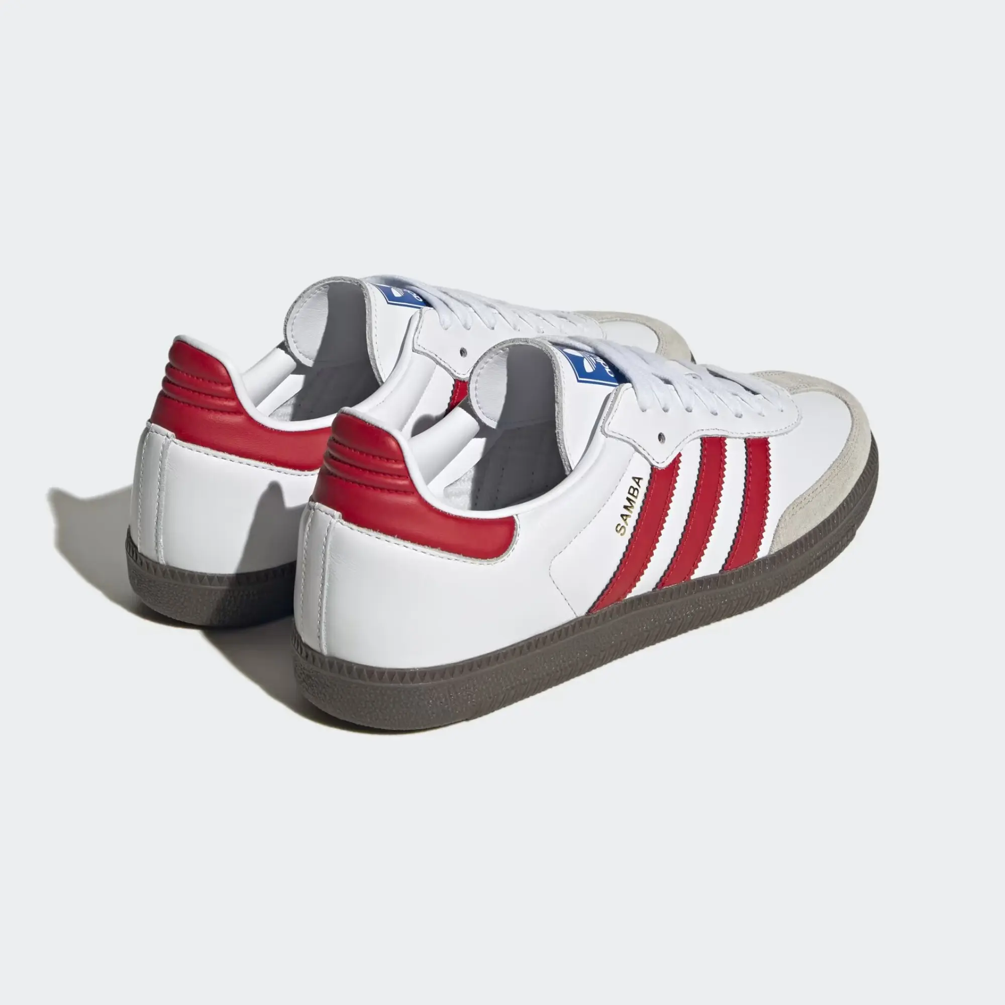 White and red sambas discount